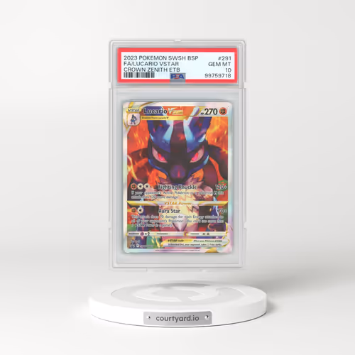 2023 Pokémon Swsh Black Star Promo #291 Lucario Vstar - Full Art Crown Zenith Elite Trainer Box (PSA 10 GEM MINT)
