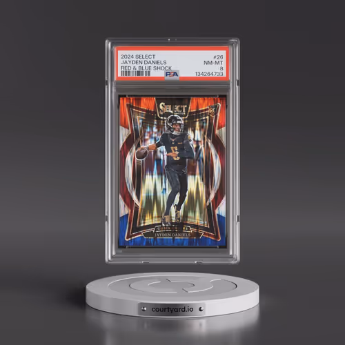 2024 Panini Select #26 Jayden Daniels - Red & Blue Shock (PSA 8 NM-MT)