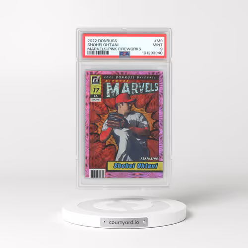 2022 Panini Donruss Marvels #M9 Shohei Ohtani - Pink Fireworks (PSA 9 MINT)