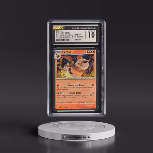 2024 Prismatic Evolutions - PRE EN #013/131 Flareon - (Cosmos Holo) Costco Exclusive 8-Tin Bundle (C