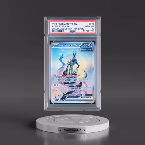 2024 Pokémon Tef EN-Temporal Forces #206 Iron Crown EX - Holo Special Illustration Rare (PSA 10 GEM