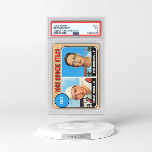 1968 Topps #247 Reds Rookies - Johnny Bench/Ron Tompkins (PSA 5 EX)