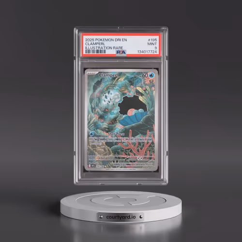 2025 Pokémon Dri EN-Destined Rivals #195 Clamperl - Illustration Rare (PSA 9 MINT)