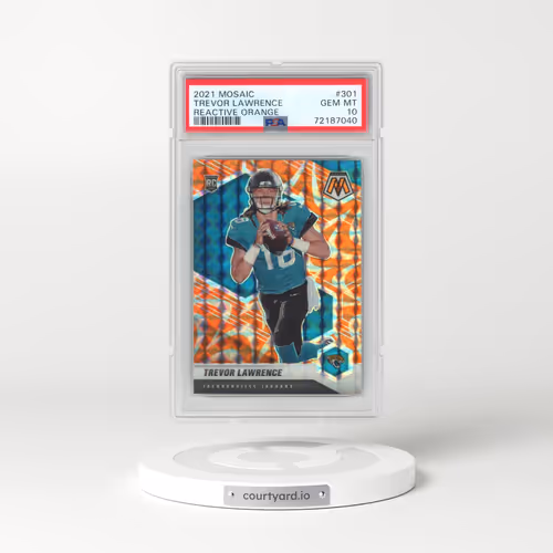 2021 Panini Mosaic #301 Trevor Lawrence - Reactive Orange (PSA 10 GEM MINT)