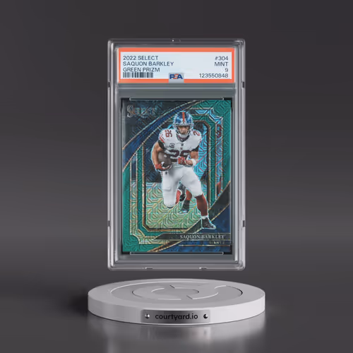 2022 Panini Select #304 Saquon Barkley - Green Prizm (PSA 9 MINT)