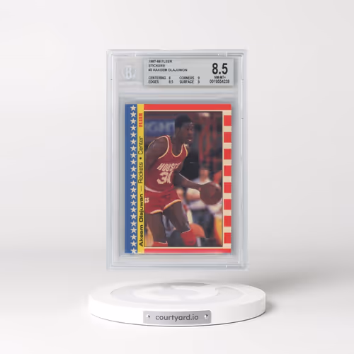 1987 Fleer Sticker #3 Akeem Olajuwon (BGS 8.5 NM-MT+)