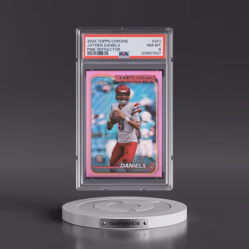 2024 Topps Chrome #201 Jayden Daniels - Pink Refractor (PSA 8 NM-MT)