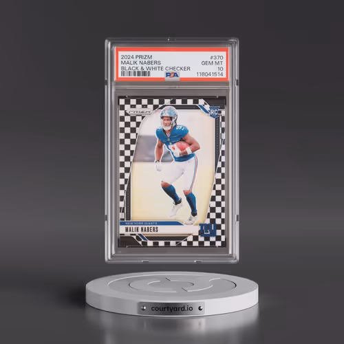 2024 Panini Prizm #370 Malik Nabers - Black & White Checker (PSA 10 GEM MINT)