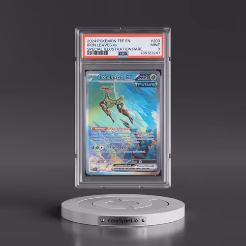 2024 Pokémon Tef EN-Temporal Forces #203 Iron Leaves EX - Holo Special Illustration Rare (PSA 9 MINT