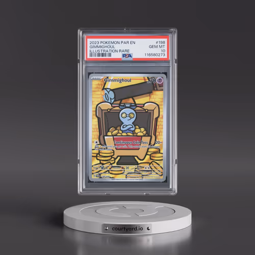 2023 Pokémon Par EN-Paradox Rift #198 Gimmighoul - Illustration Rare (PSA 10 GEM MINT)