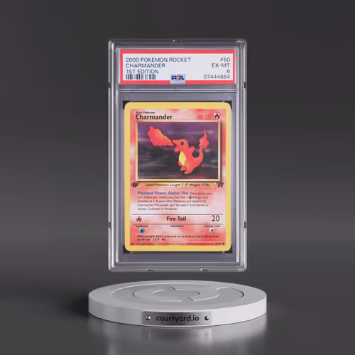 2000 Pokémon Rocket #50 Charmander - 1st Edition (PSA 6 EX-MT)