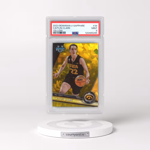 2023 Bowman University Chrome Sapphire #34 Caitlin Clark - Yellow (PSA 9 MINT)