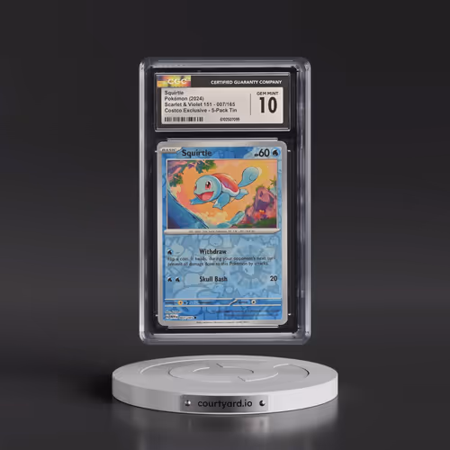 2024 Pokémon Mew EN-151 #007 Squirtle - 151 5-Pack Mini Tins (CGC 10 GEM MINT)