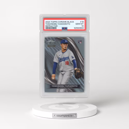 2024 Topps Chrome Black #18 Yoshinobu Yamamoto - Refractor (PSA 10 GEM MINT)