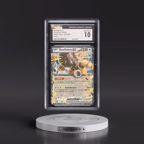 2025 Pokémon Wht EN-White Flare #077 Bouffalant EX - Holo (CGC 10 GEM MINT)