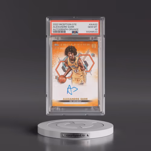 2022 Topps Inception Ote Overtime Elite Autographs #IAAS2 Alexandre Sarr - Orange (PSA 10 GEM MINT)