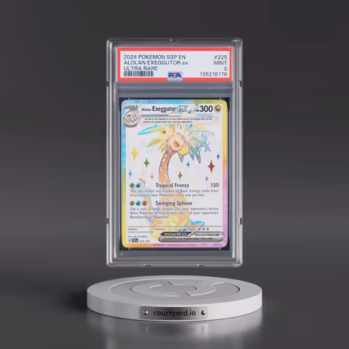 2024 Pokémon Ssp EN-Surging Sparks #225 Alolan Exeggutor EX - Holo Ultra Rare (PSA 9 MINT)