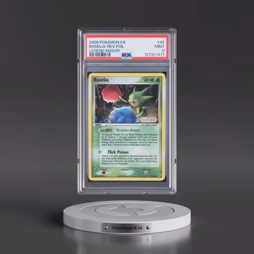 2006 Pokémon EX Legend Maker #42 Roselia - Reverse Foil (PSA 9 MINT)