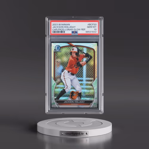 2023 Bowman Chrome Prospects #BCP20 Jackson Holliday - Lunar Glow Refractor (PSA 10 GEM MINT)