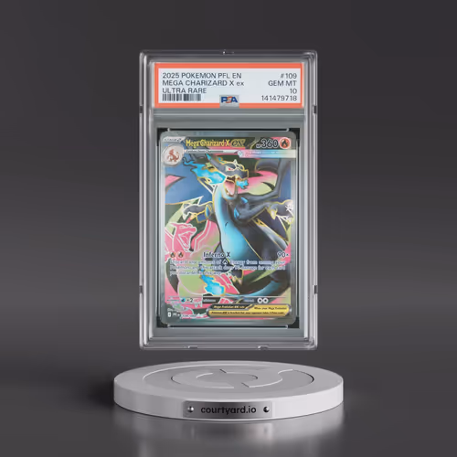 2025 Pokémon Pfl EN-Phantasmal Flames #109 Mega Charizard X EX - Holo Ultra Rare (PSA 10 GEM MINT)