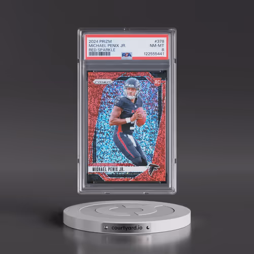 2024 Panini Prizm #378 Michael Penix Jr. - Red Sparkle (PSA 8 NM-MT)