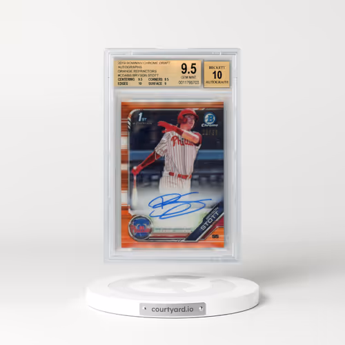 2019 Bowman Draft Chrome Draft Picks Autograph #CDABS Bryson Stott - Orange Refractor (BGS 9.5 GEM M