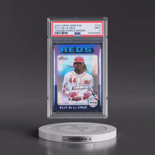 2024 Topps Heritage #473 Elly de La Cruz - Chrome-Purple (PSA 9 MINT)
