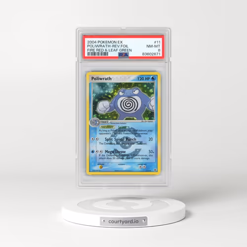 2004 Pokémon EX Fire Red & Leaf Green #11 Poliwrath - Reverse Foil (PSA 8 NM-MT)