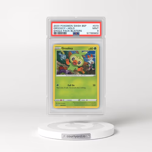 2020 Pokémon Swsh Black Star Promo #070 Grookey - Holo Single Pack Blisters (PSA 9 MINT)