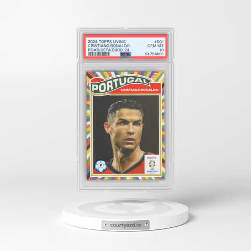 2024 Topps Living Road to UEFA Euro 2024 #001 Cristiano Ronaldo (PSA 10 GEM MINT)