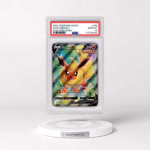 2021 Pokémon Sword & Shield Evolving Skies #169 Flareon V - Holo Full Art (PSA 10 GEM MINT)