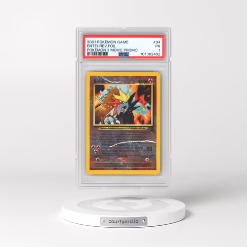 2001 Pokémon Game Movie #34 Entei - Reverse Foil Pokemon 3 Movie Promo (PSA 1 PR)