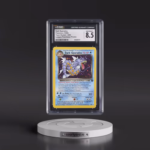1999 Team Rocket #8/82 Dark Gyarados - League Prerelease Promo (Holo) (CGC 8.5 NM-MT+)