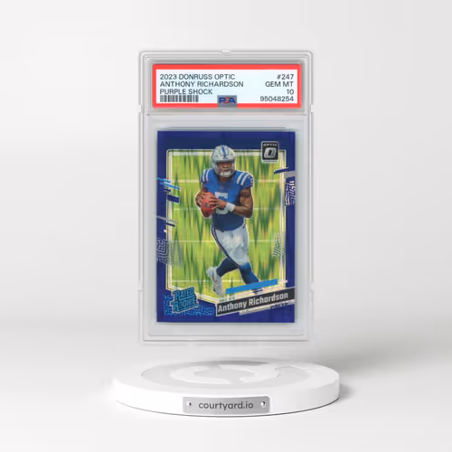 2023 Panini Donruss Optic #247 Anthony Richardson - Purple Shock (PSA 10 GEM MINT)