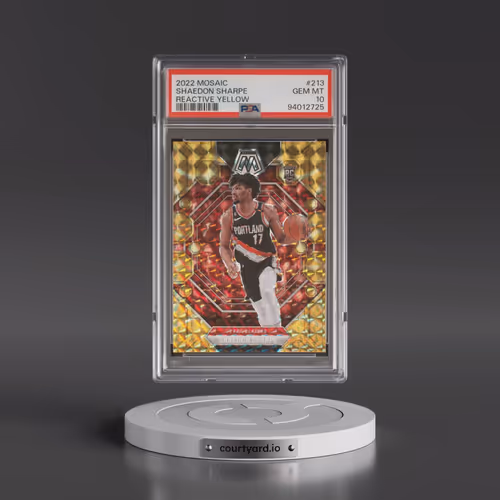 2022 Panini Mosaic #213 Shaedon Sharpe - Reactive Yellow (PSA 10 GEM MINT)