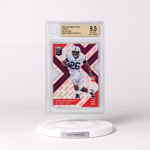 2018 Elite Draft Picks Status Die Cut Red #105A Saquon Barkley/(white jsy) (BGS 9.5 GEM MINT)