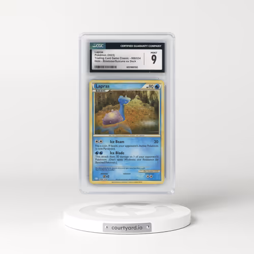 2023 Trading Card Game Classic - CLV, CLC, CLB #008/034 Lapras - Holo Blastoise & Suicune ex Deck - CLB (CGC 9 MINT)