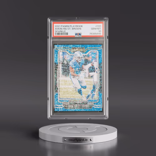2021 Panini Playbook #131 Amon-RA St. Brown - Sparkle (PSA 10 GEM MINT)