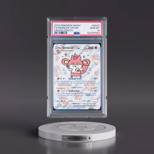 2023 Pokémon Sword and Shield Crown Zenith #GG37 Simisear Vstar - Full Art (PSA 10 GEM MINT)