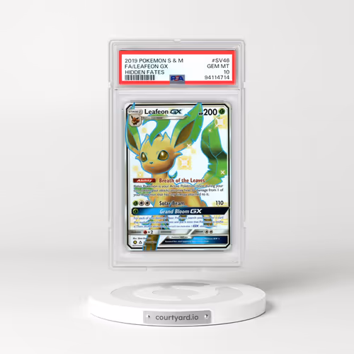 2019 Pokémon Sun & Moon Hidden Fates #SV46 Leafeon GX - Holo Full Art (PSA 10 GEM MINT)