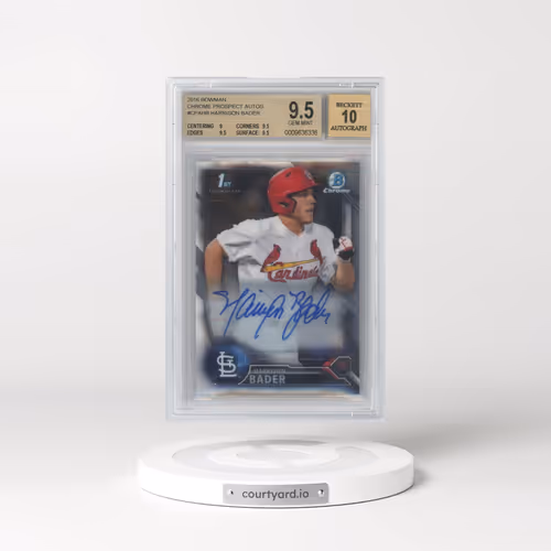 2016 Bowman Chrome Prospect Autographs #CPAHB Harrison Bader (BGS 9.5 GEM MINT)