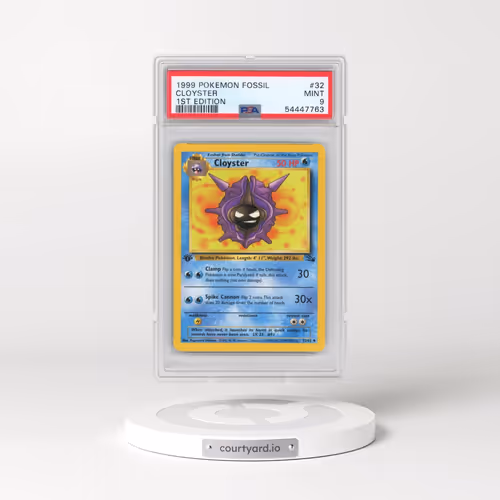 1999 Pokémon Fossil #32 Cloyster - 1st Edition (PSA 9 MINT)