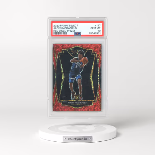 2020 Panini Select #197 Jaden Mcdaniels - Red Disco Prizm (PSA 10 GEM MINT)
