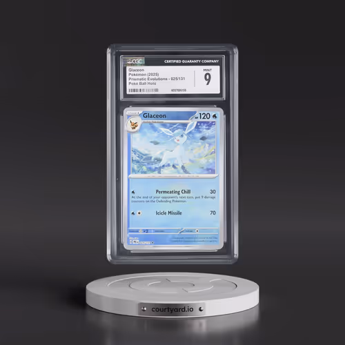 2025 Pokémon Pre EN-Prismatic Evolutions #025 Glaceon - Reverse Holo Poke Ball (CGC 9 MINT)