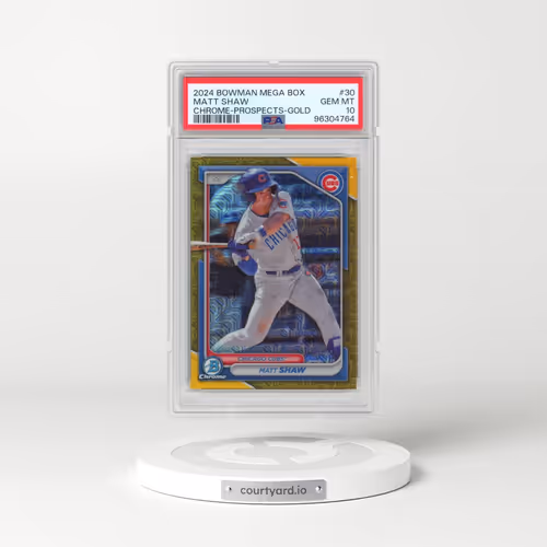 2024 Bowman Mega Box Chrome Prospects #30 Matt Shaw - Gold Refractor (PSA 10 GEM MINT)