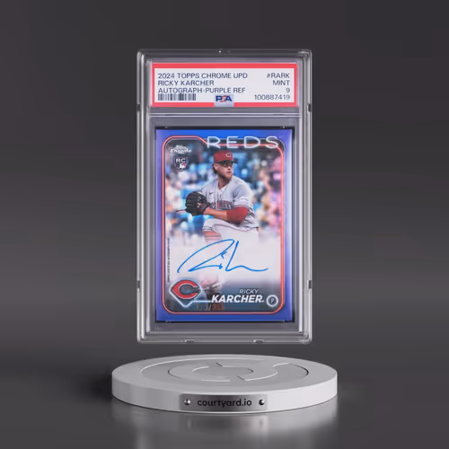 2024 Topps Chrome Update Chrome Baseball Update Series Autographs #RARK Ricky Karcher - Purple Refra