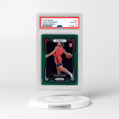 2023 Panini Prizm #129 Cam Whitmore - Green Prizm (PSA 10 GEM MINT)