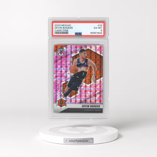 2020 Panini Mosaic #33 Devin Booker - Camo Pink (PSA 6 EX-MT)