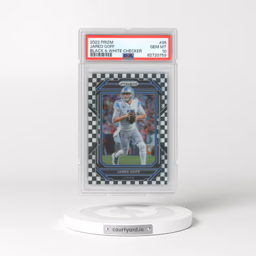 2022 Panini Prizm #95 Jared Goff - Black & White Checker (PSA 10 GEM MINT)