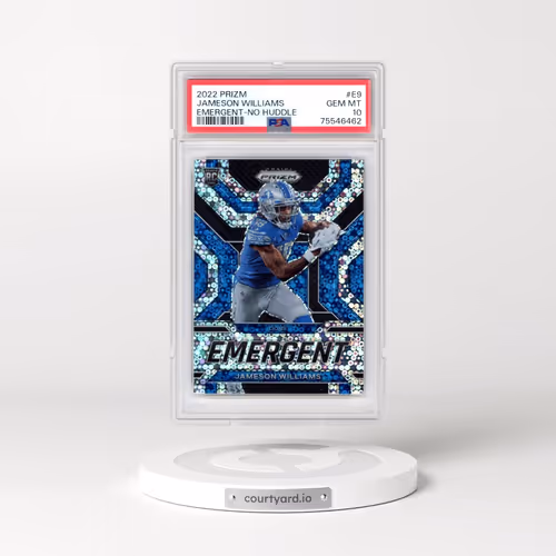 2022 Panini Prizm Emergent #E9 Jameson Williams - No Huddle (PSA 10 GEM MINT)